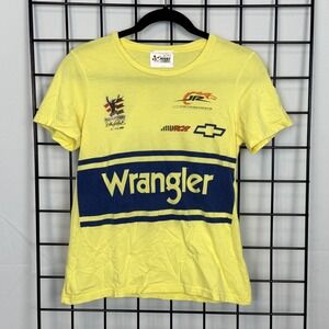 Chase Authentics Dale Earnhardt Jr. T-Shirt Womens S Small Yellow Nascar Vintage